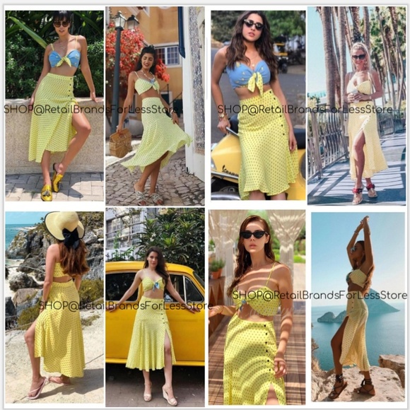 yellow polka dot top zara